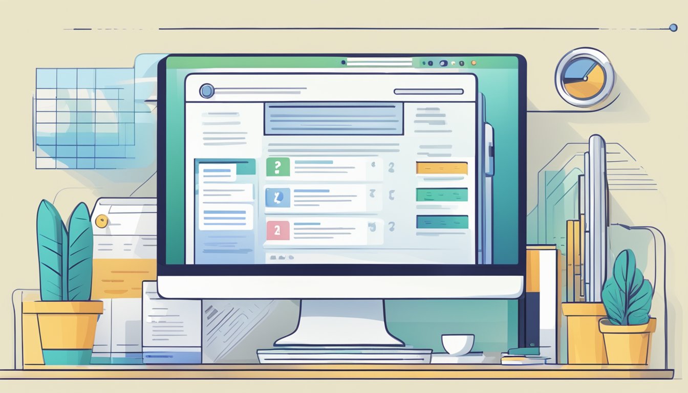 A computer screen displaying a webpage titled "Frequently Asked Questions" with a clean and modern design, featuring clear and organized text and a simple navigation menu