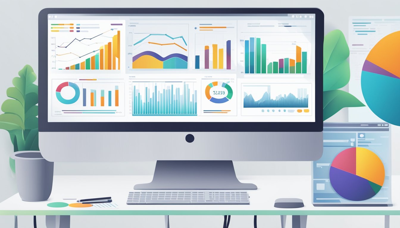 A computer screen showing digital marketing results with charts and graphs