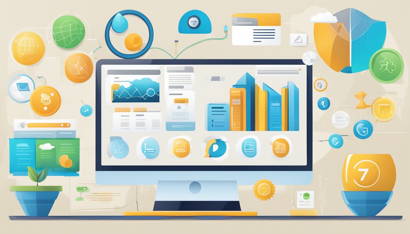 A website with integrated additional features