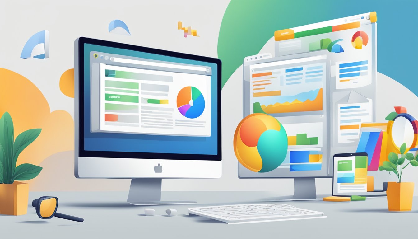 A computer screen displaying a new website with search engine optimization elements