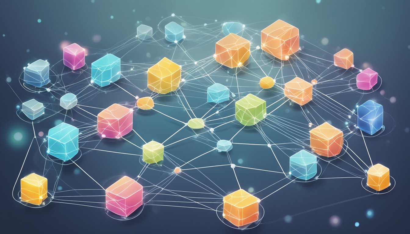 Et nettverk av sammenkoblede datanoder som representerer digital forretningsutvikling gjennom big data-analyse