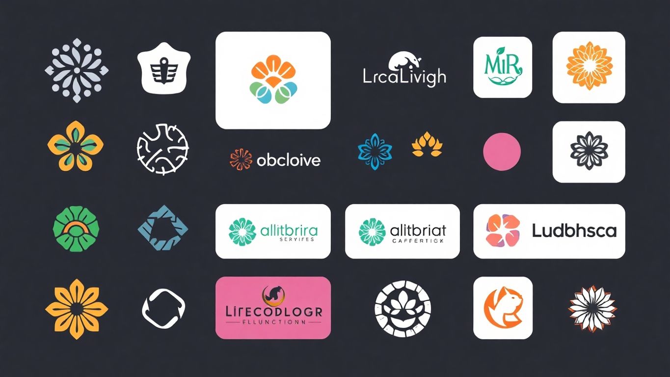 Moderne logo design illustrasjoner med myke farger.