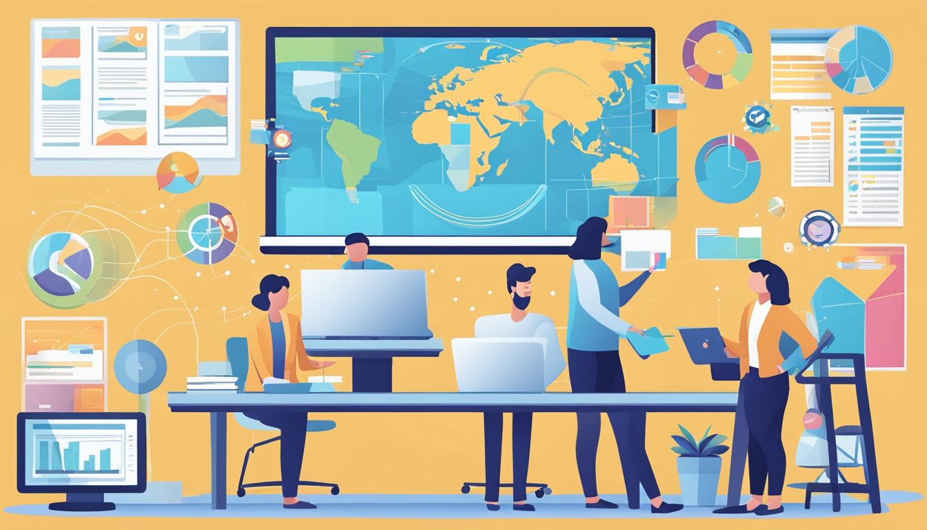 A digital marketing agency's campaign management and performance marketing in action, with data analysis and strategic planning evident