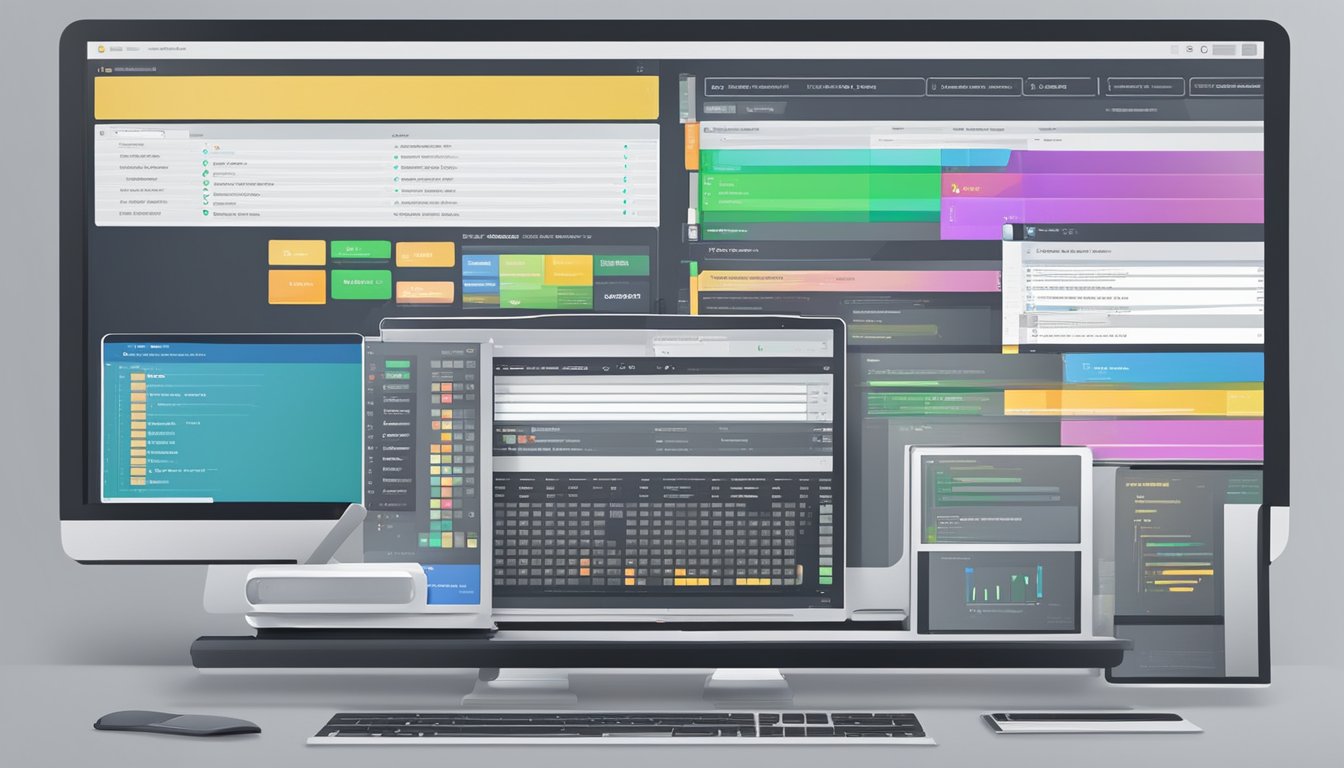A computer screen displaying coding options and widgets on a website