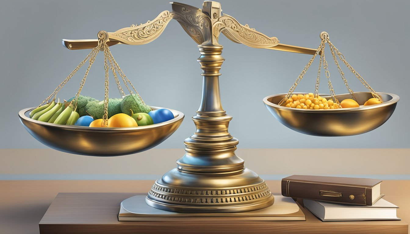 A scale balancing consumer rights and legislation in a marketplace setting