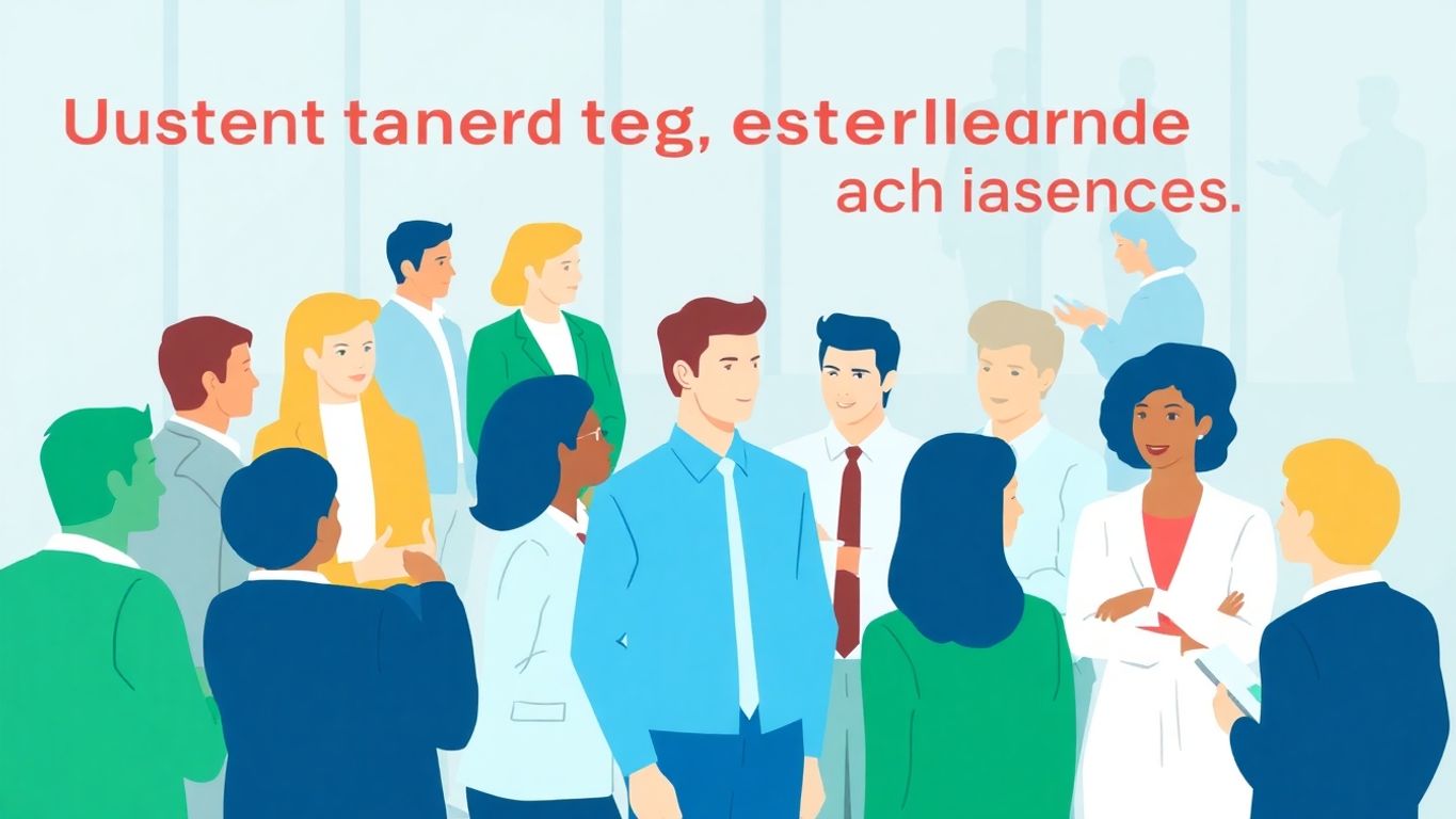 Illustrasjon av ulike målgrupper i profesjonell setting.