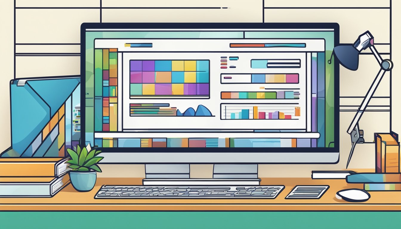 A computer screen displaying "Frequently Asked Questions Grafisk Design" with a stylized logo and colorful graphics