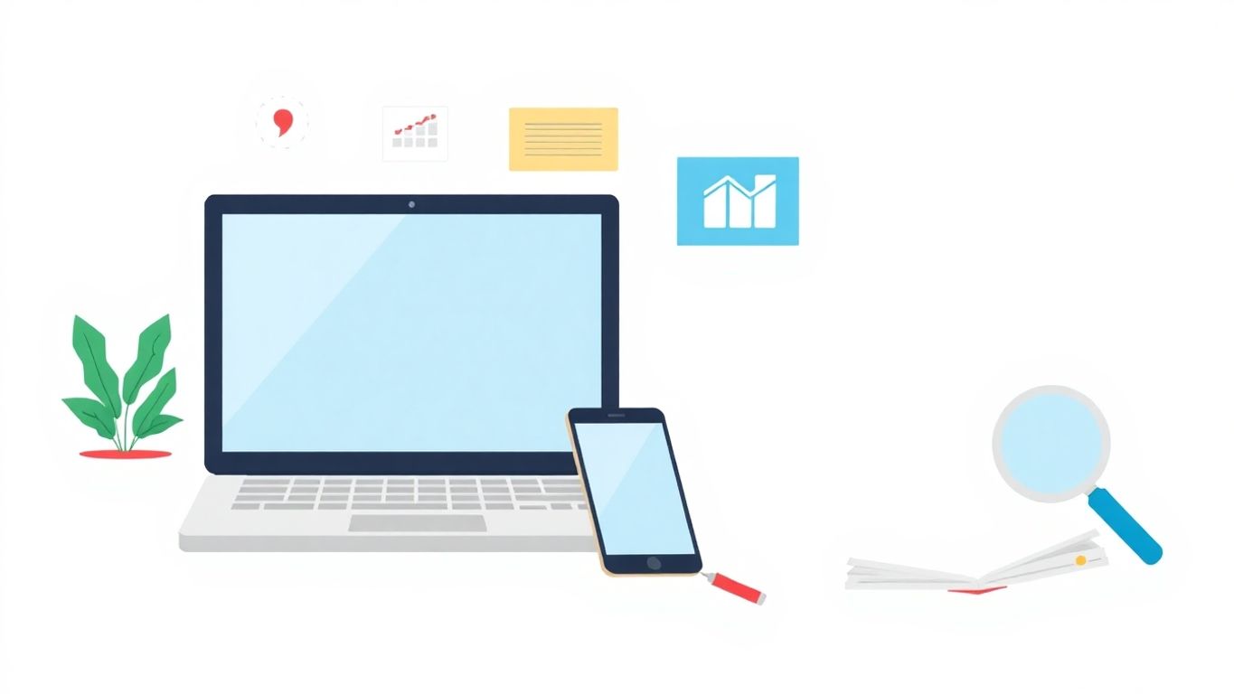 Illustrasjon av digitale markedsføringsstrategier for små bedrifter.