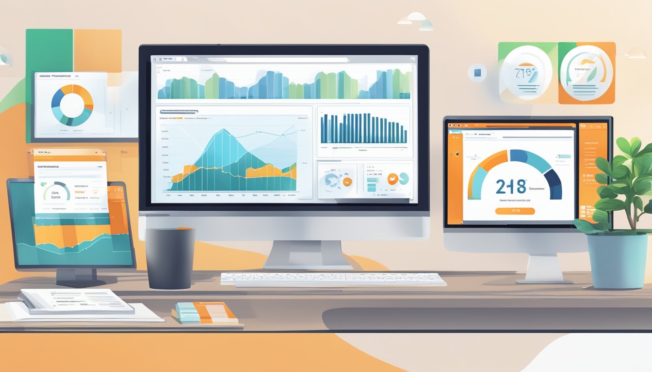 A computer screen displaying SEMrush data and analytics reports