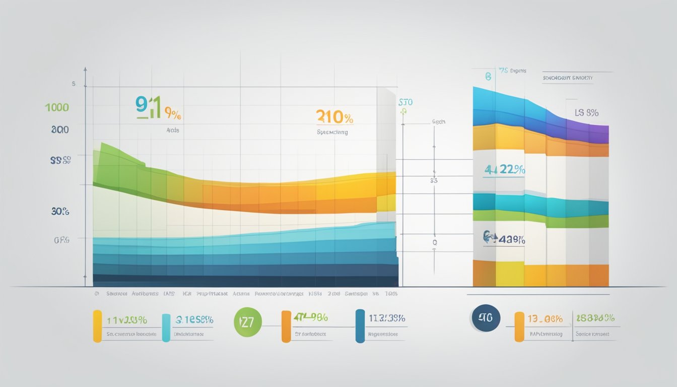 A graph showing marketing metrics being promoted